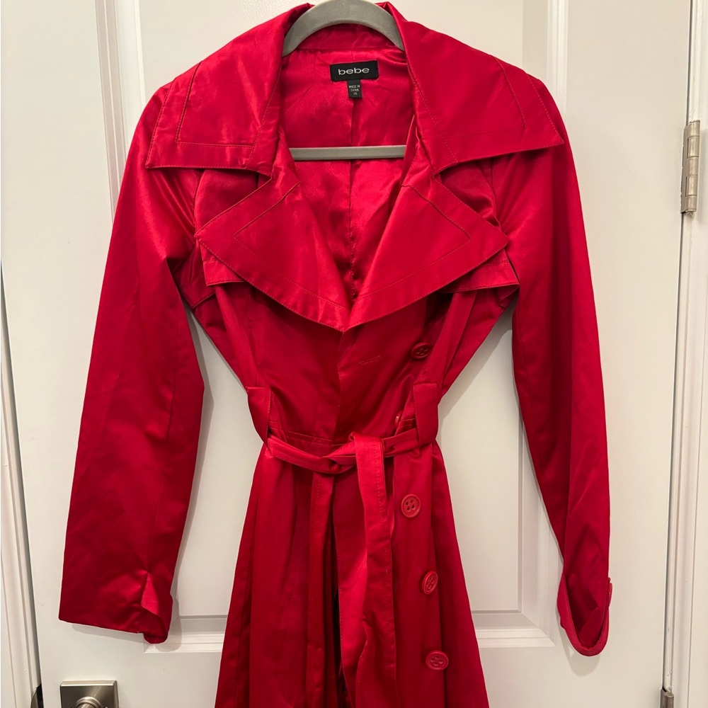 Bebe Vibrant hot pink trench coat